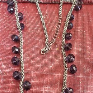 Jelwery  purple glass stone neckalce
